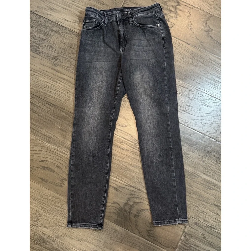 Judy Blue Jeans JB88130 Boyfriend Fit Black Stretch Denim Mid-Rise Size 5/27 - Picture 2 of 11